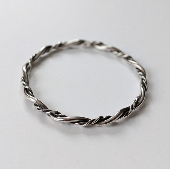 Jewelry - Silver Twisted Wire Bangle Bracelet